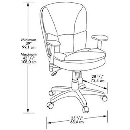 Contemporary Deluxe Fabric Task Chair with Adjustable Height Arms